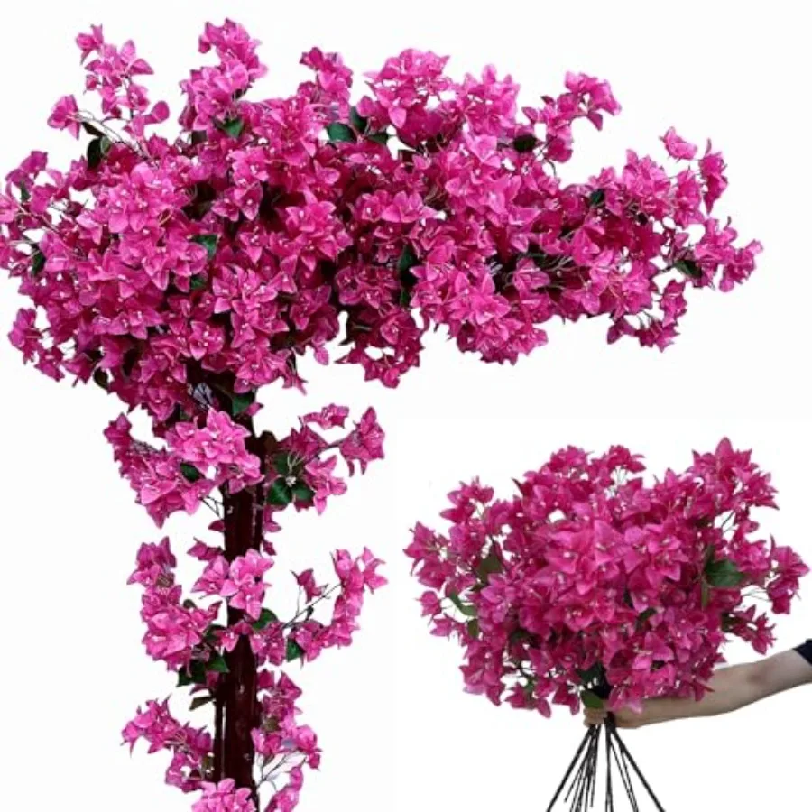

Pack of 16 - Artificial Bougainvillea Flower Stems Silk Bougainvillea Long Branches Full Blossoms for Home Wedding Table Center