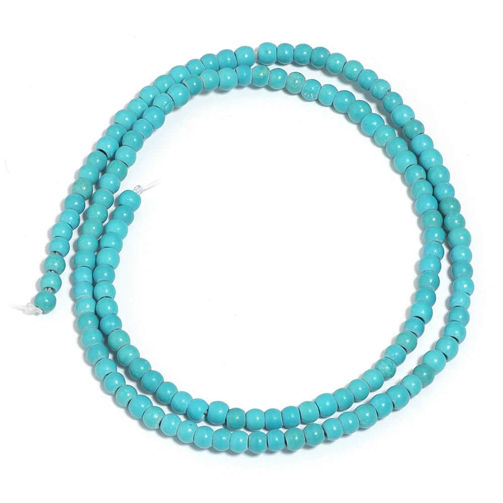 1 Strand 3-20mm Blue Turquoise Beads Natural Stone Round Beads Loose Spacer Smooth Bead For DIY Bracelet Necklace Accessories