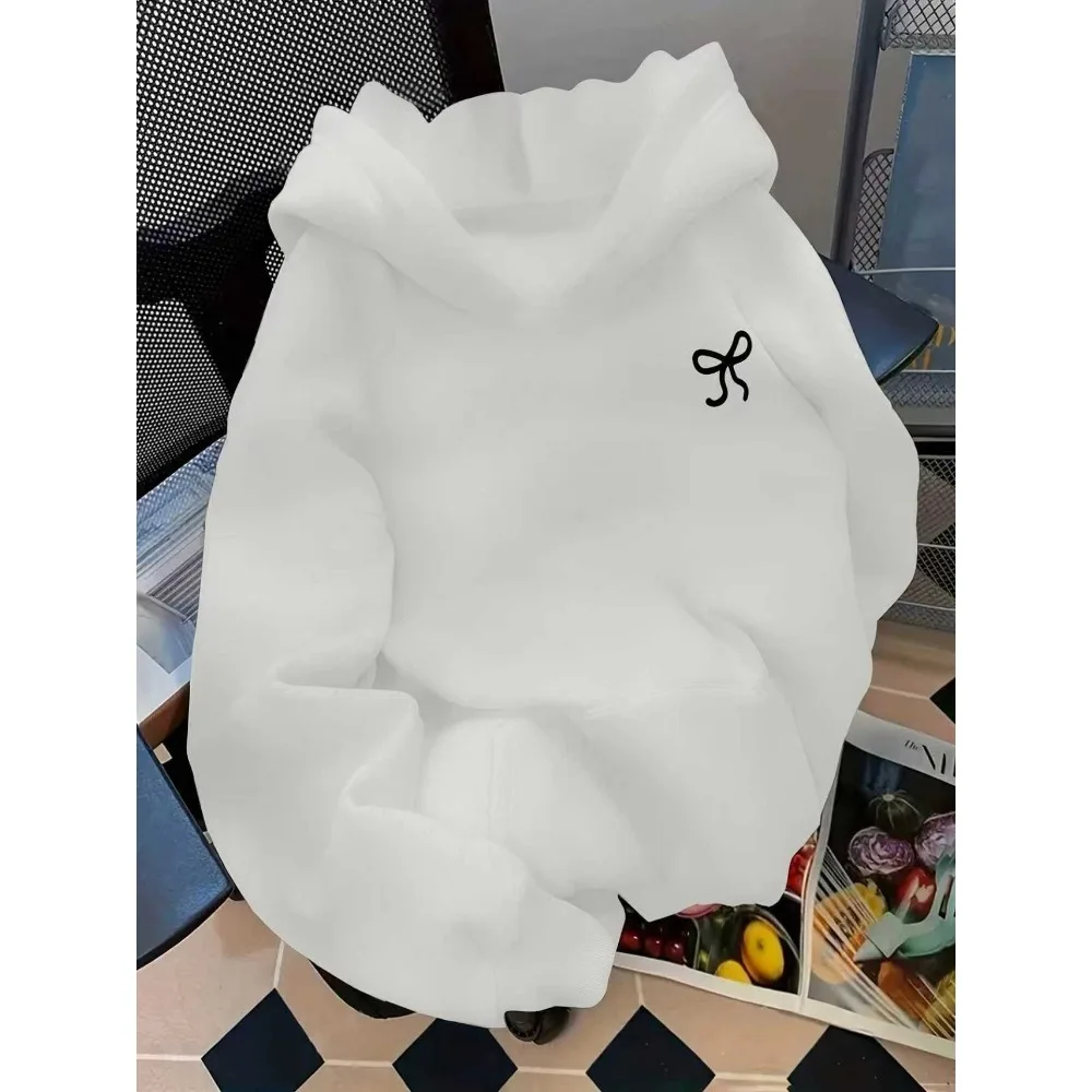 سويت شيرت بقلنسوة كاجوال مطبوع مقاس كبير للرجال والنساء، سويت شيرت بقلنسوة فضفاض للخريف والشتاء