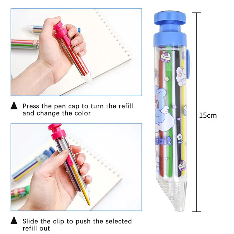 Multicolor Crayon Rotatable Easy To Carry Press-on Crayon Widely Use Kids Students Art Graffiti Painting 8 Colors Crayon