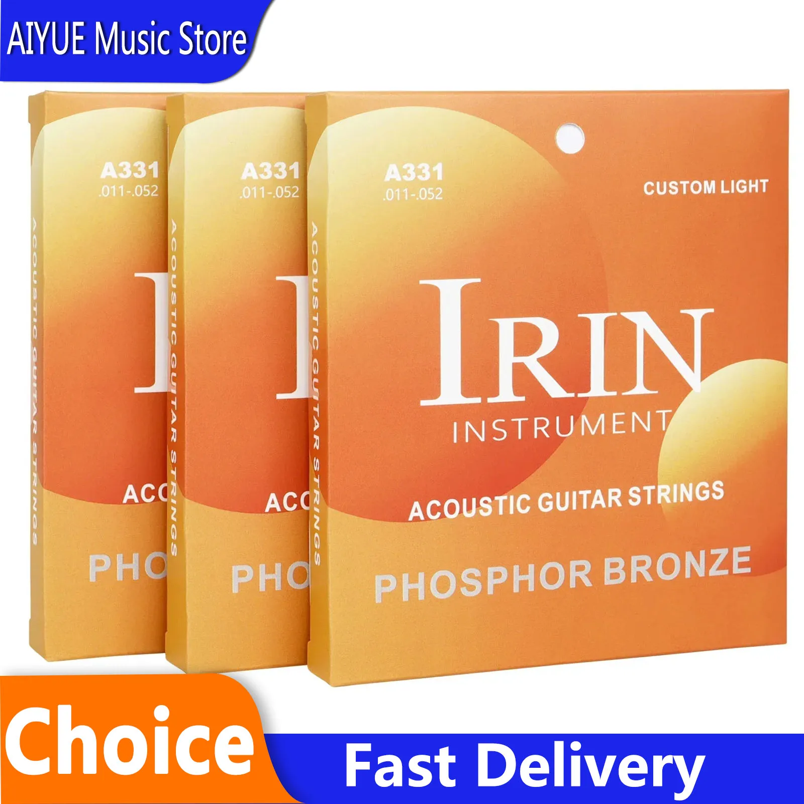 IRIN A331 Acoustic Guitar Strings High Carbon Steel Core Phosphorus Copper Wire Anti-rust Coating Folk Guitar Parts  Accessory