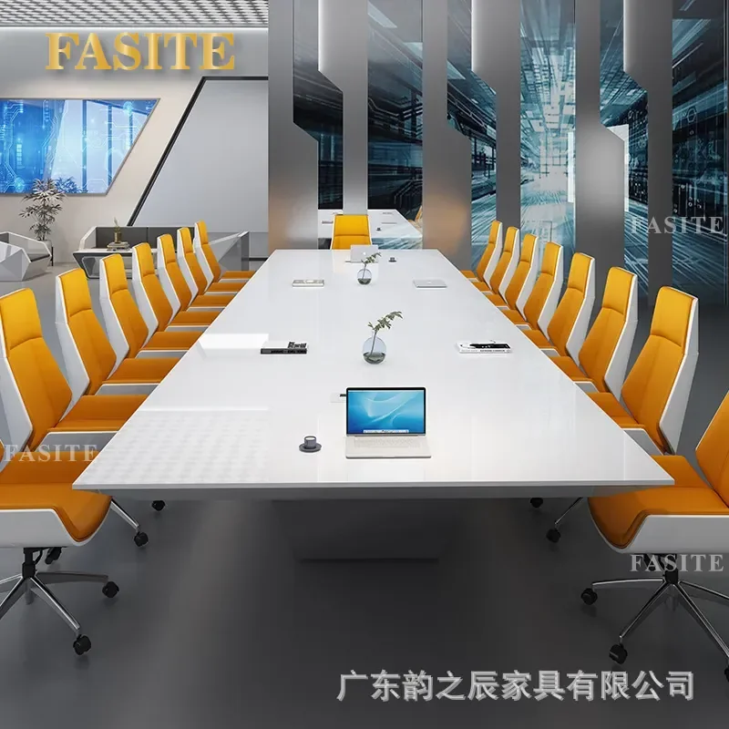 For Modern Simple Large Conference Table Long Negotiation Training Desk Furniture Set with Chairs for Meeting Room Office Use