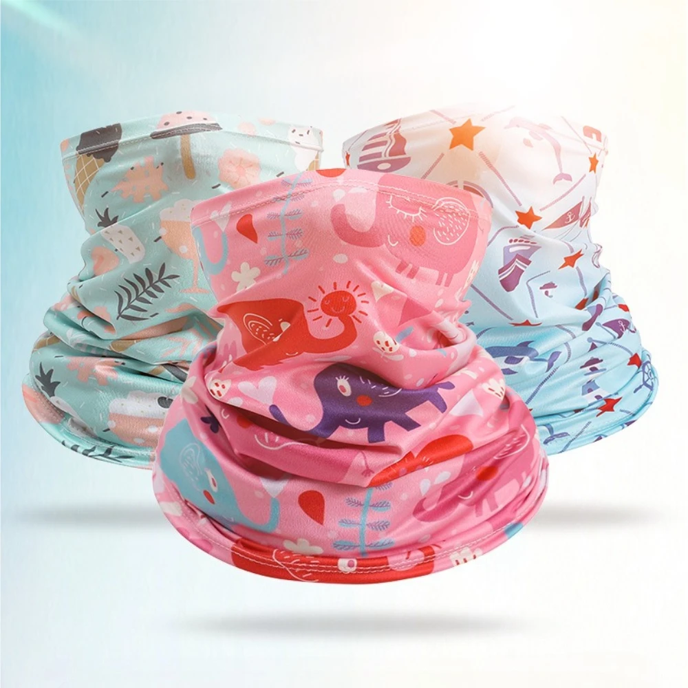 

Kids Summer Ice Silk Neck Gaiter Cartoon Printed UV Protection Face Mask Outdoor Cycling Sports Breathable Neck Scarf Bandana