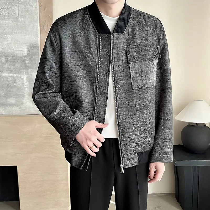 

2025 весенне-осенняя бейсбольная куртка мужская свободная повседневная верхняя одежда пальто молодежная жизненная сила высокое качество повседневные пальто мужские