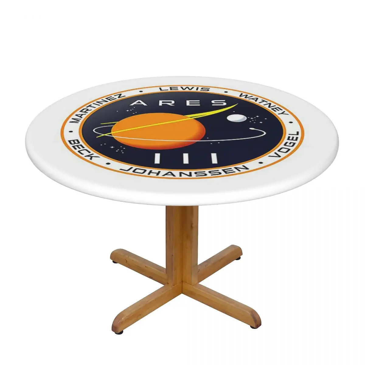 Ares 3 Mission To Mars - The Martian Badg Waterproof Round Tablecloth Oilproof Table Cloth for Kitchen Events Dining Table Cover
