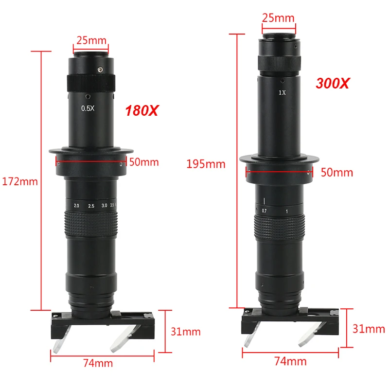 180X 300X Zoom 3D Parallel Light Lens C-mount Microscope Industrial Digital Camera Monocular Glass For PCB CUP Workpiece Detect