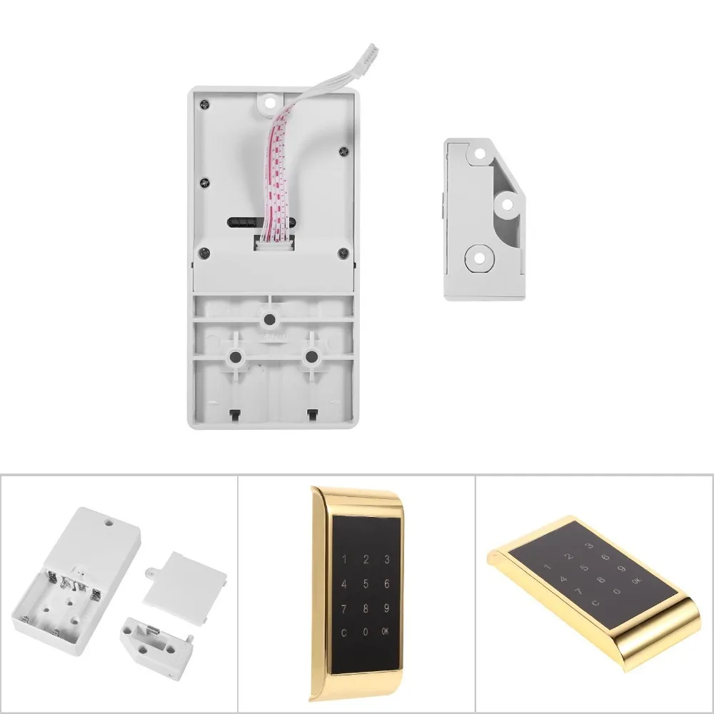 Convenient Touchscreen Keypad Touch Keypad Lock Gold Finish Keyless Electronic Security Lock Digital Coded Locker Office