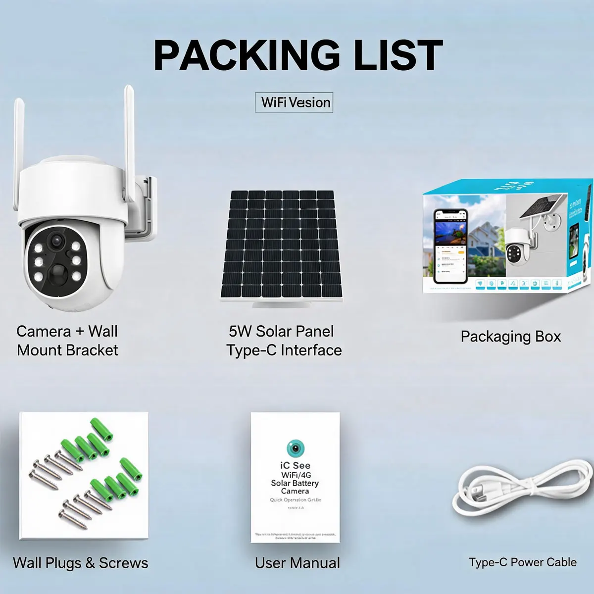 SmartSolarPowered HDWiFiCameraPIR MotionSensor AudioAlarmTwoWayIntercom Phone PlaybackRemote Control