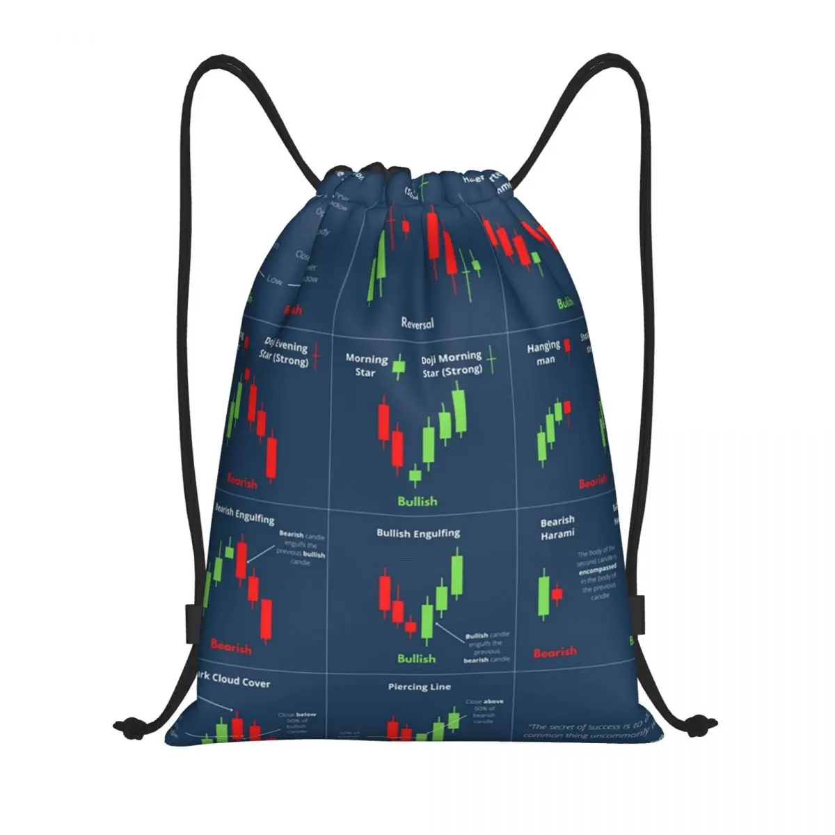 

Chart Patterns Trading Drawstring Bags Women Men Foldable Gym Sports Sackpack Stock Forex Training Storage Backpacks