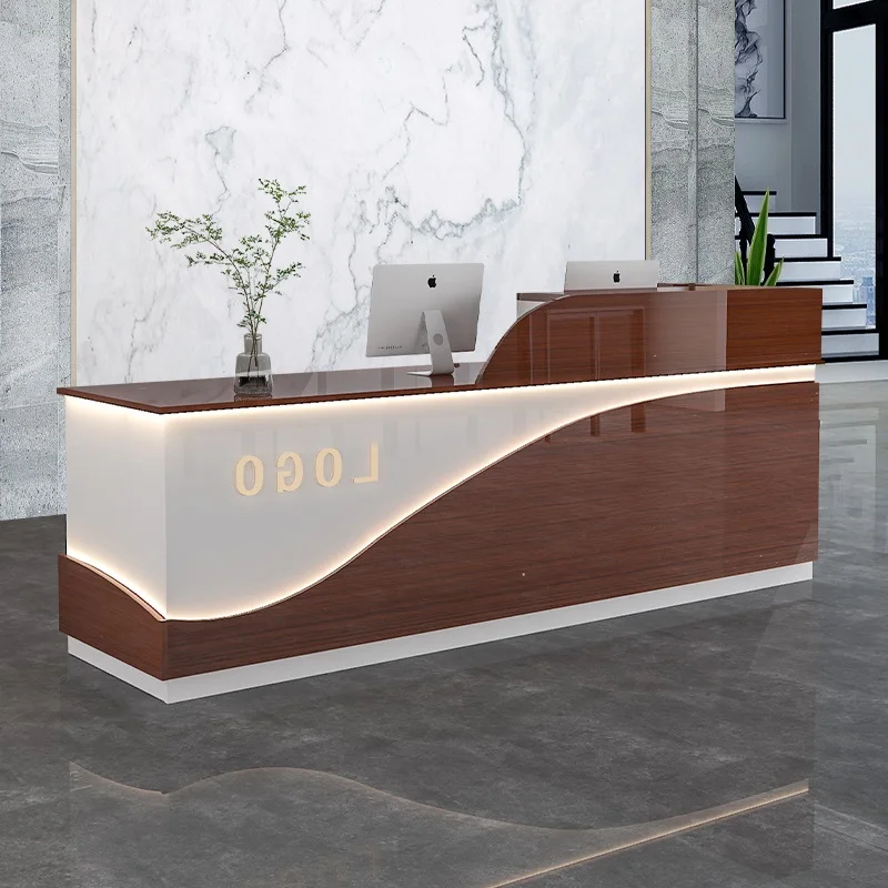 

Cashier Reception Desks customized Reception Desk Modern Design Office Luxury Salon Mostrador Recepción Commercial Furniture