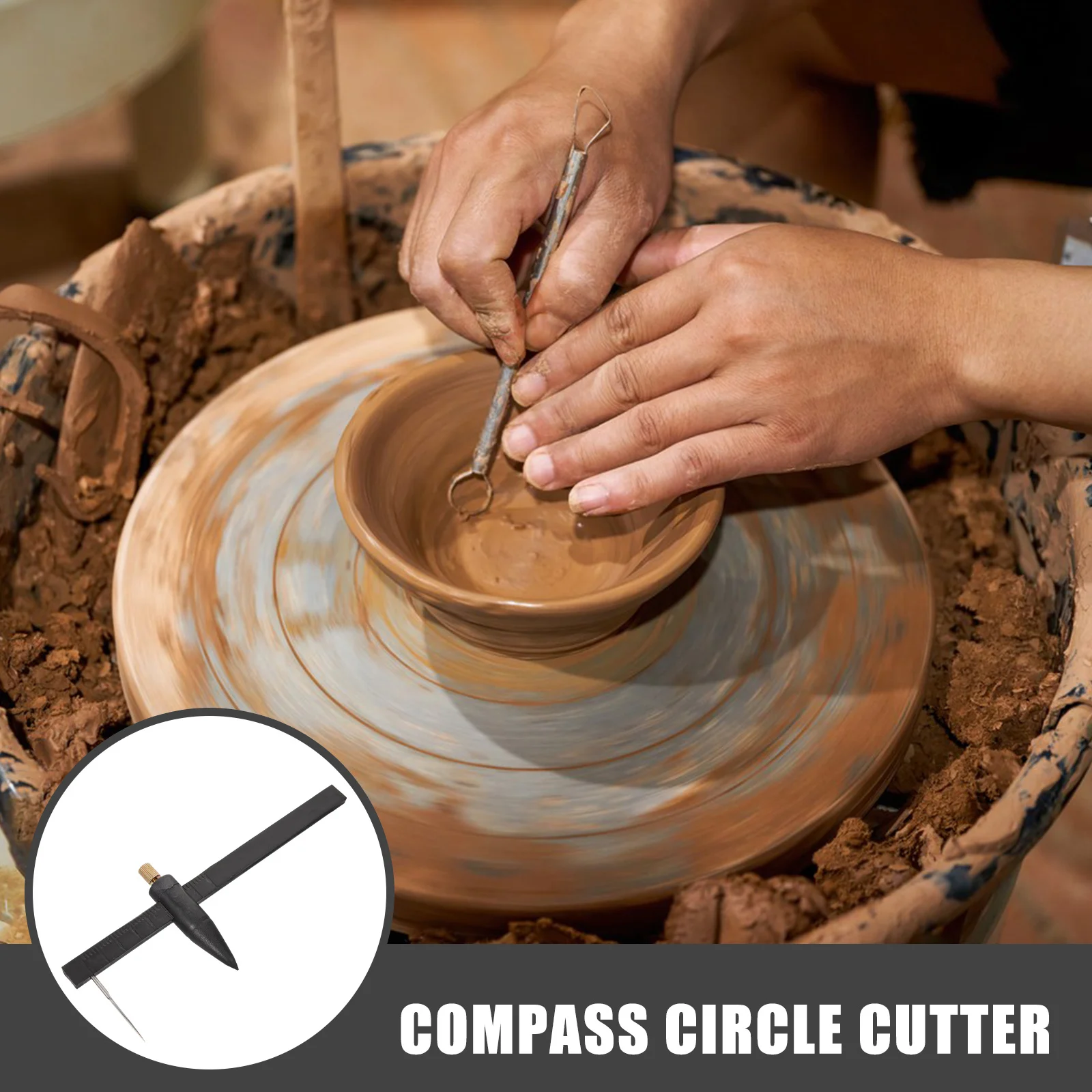 

Pottery Clay Compass Circle Cutter Plastic Durable Lightweight Clay Cutting Tool for Ceramics Dough Crafts Pottery Compass