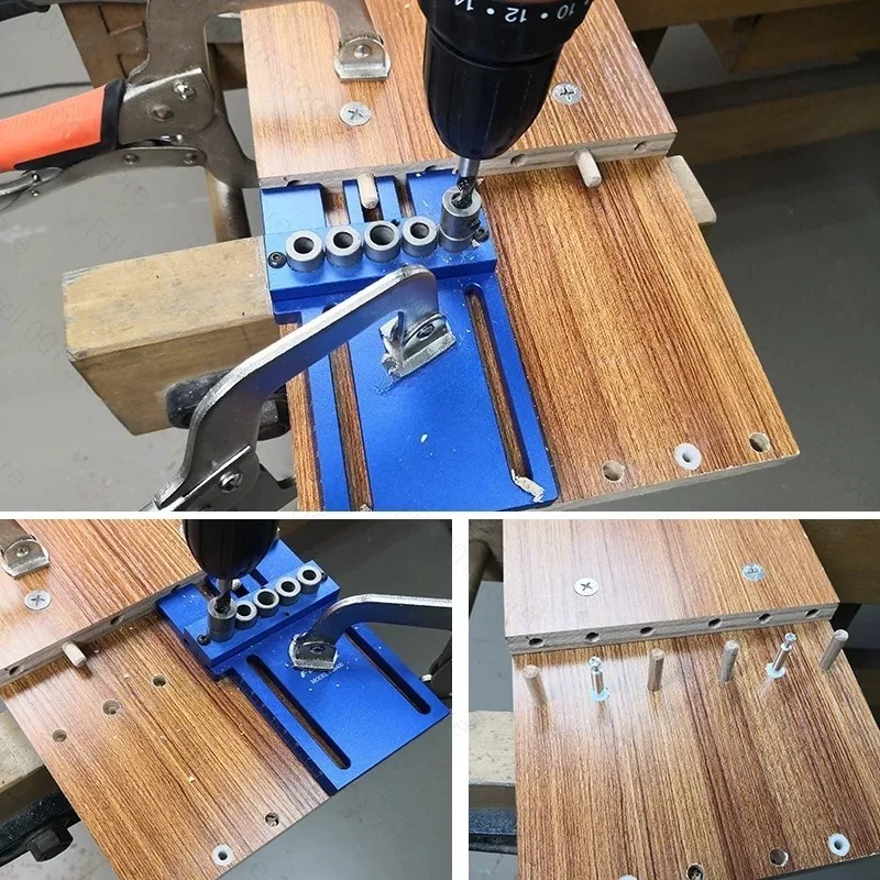 Woodworking punching positioner, log tenon puncher, 3-in-1 positioner, hole opener, plate punching fixture