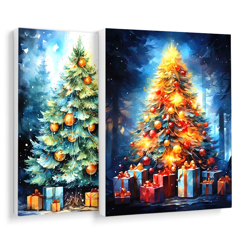 

RUOPOTY Simple Painting By Numbers For Beginner Christmas Tree Art Supplies Original Gifts Frameless Easy Picture Frame Wall Dec