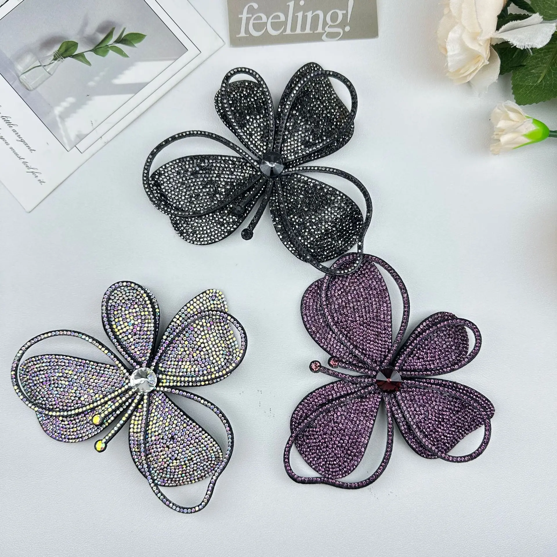 Bros Pin Bunga Berhias Batu Rh - Applique Patch Flower ulasan dan harga