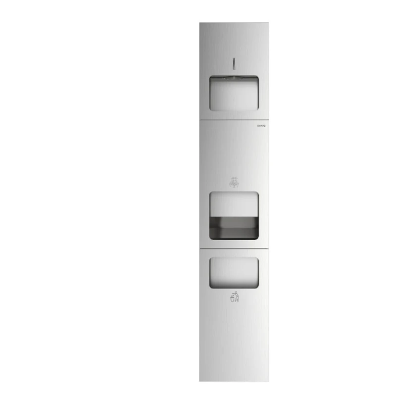 

Stainless steel hand wipe tissue box trash can hand dryer three-in-one combination cabinet public toilet wall type