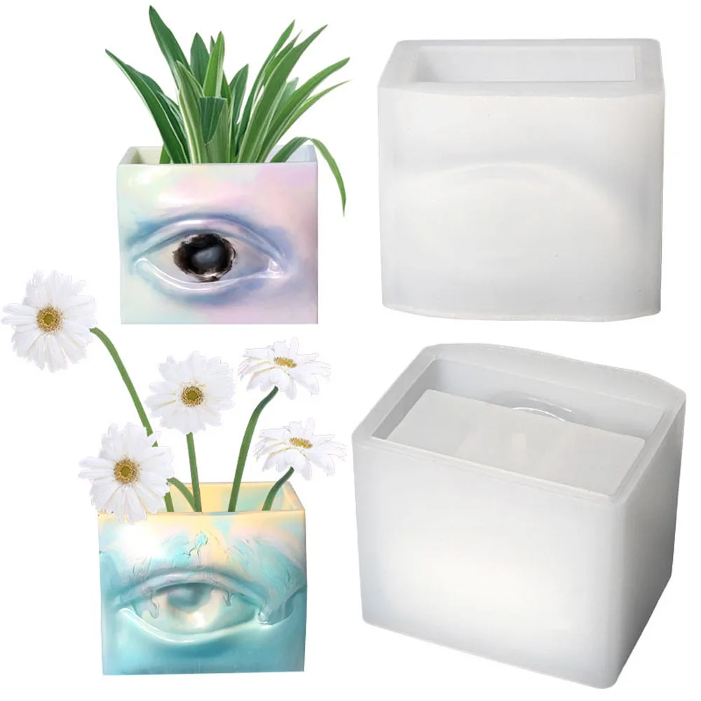 

Diy Eye Plant Vase Silicone Mould for Making Plaster Flower Pot Resin Molds Pen Holder Crafts Gardening Home Decoration