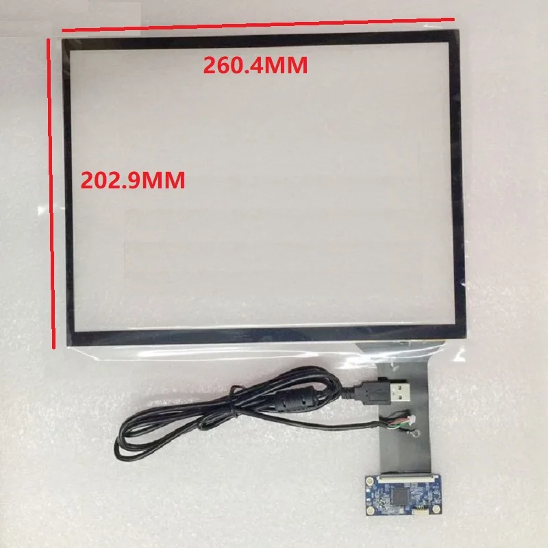 

12.1inch 260*203mm Capacitive 10 Point Touch Screen Panel Sensor Digitizer Glass + USB Contorller Kit for Computer POS Machine