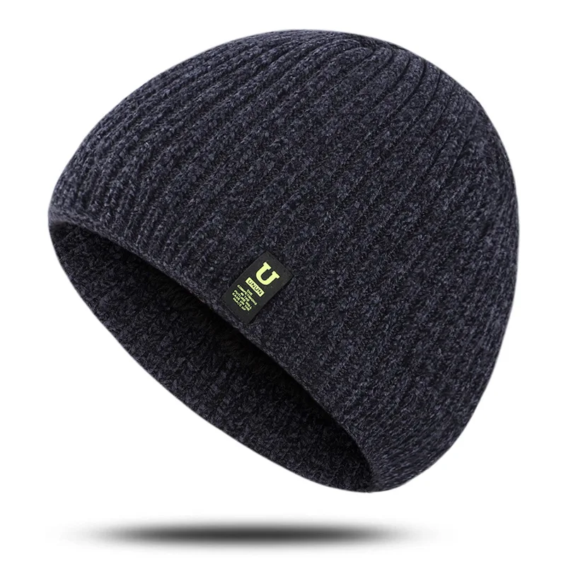 Men\'s Winter Knit Hats Soft Stretch Cuff Beanies Cap Comfortable Warm Slouchy Beanie Hat Outdoor Riding  Knitted Cap fOR Women