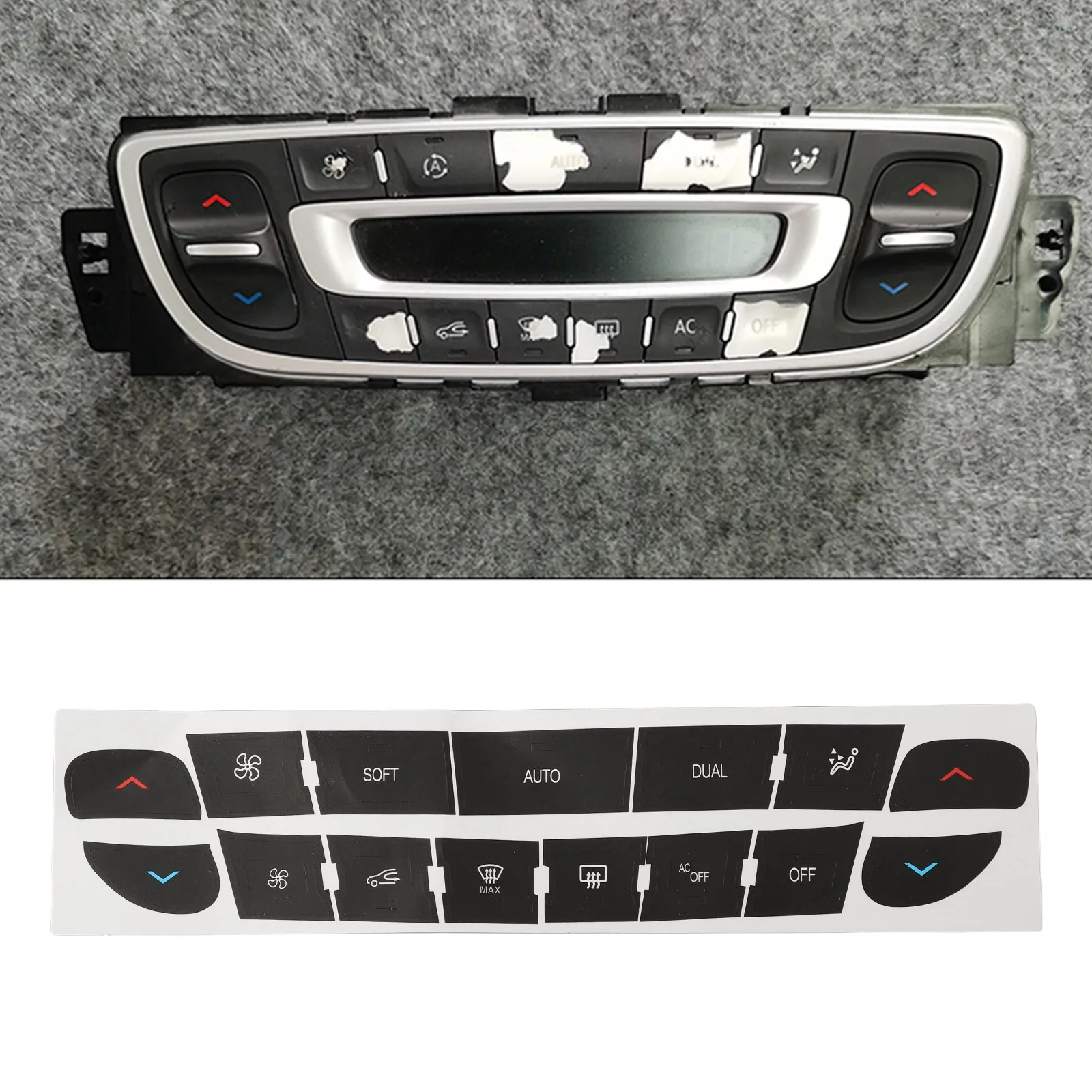 Car Interior Button Repair Decal Sticker Air Condition Climate Control Button Repair Sticker For Megane For Master