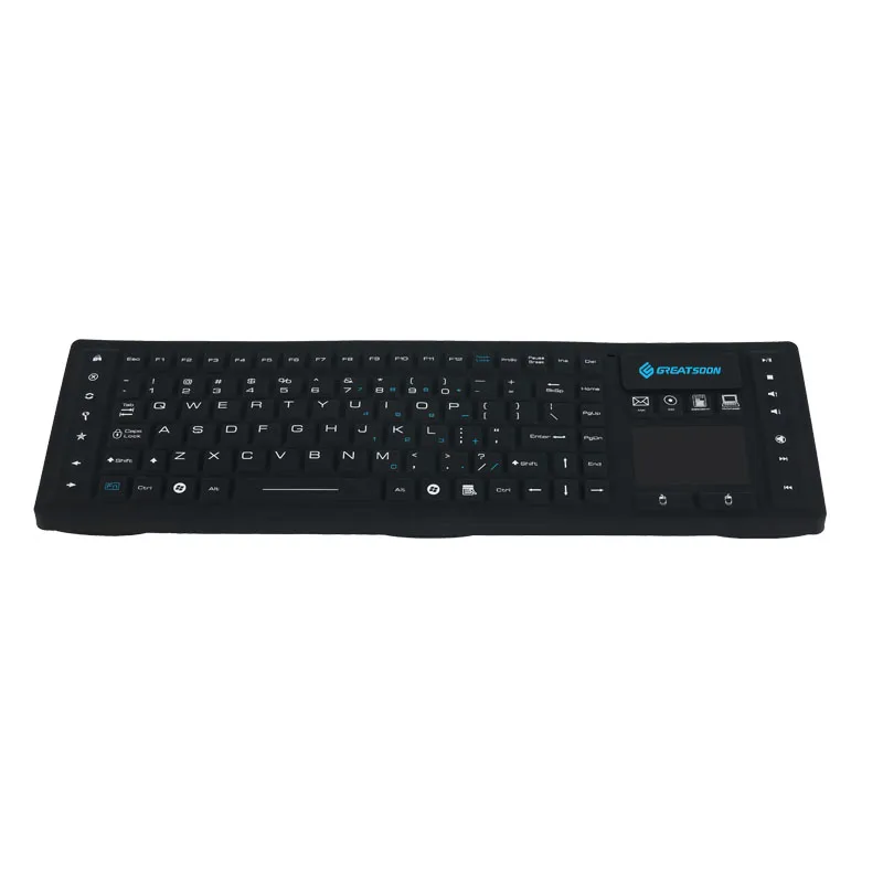 Wireless Keyboard with Touchpad Medical Waterproof Washable Anti-corrosion and Dustproof Rubber Silicone Keyboard