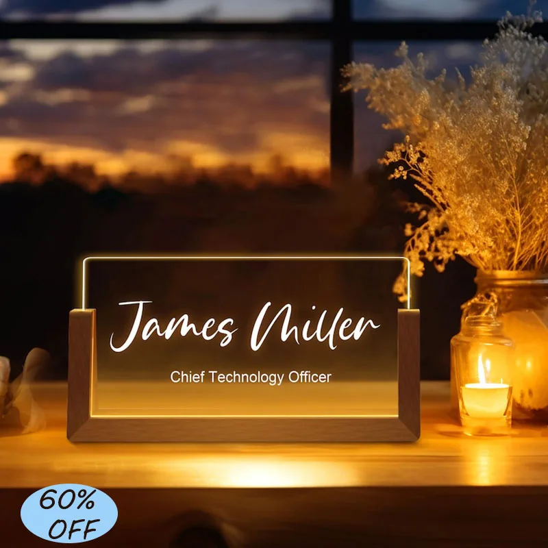 

Custom Acrylic Office Name Plate Personalized Desk Sign for Boss Coworkers Elegant Office Decor Gift for Work Anniversary