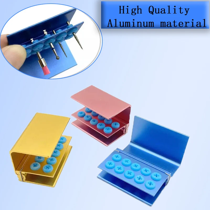 

Dental Drill Holder Silicone Suitable for High Speed Drills & Low Speed Drills with 10 Hole Autoclave Dental Burs Case