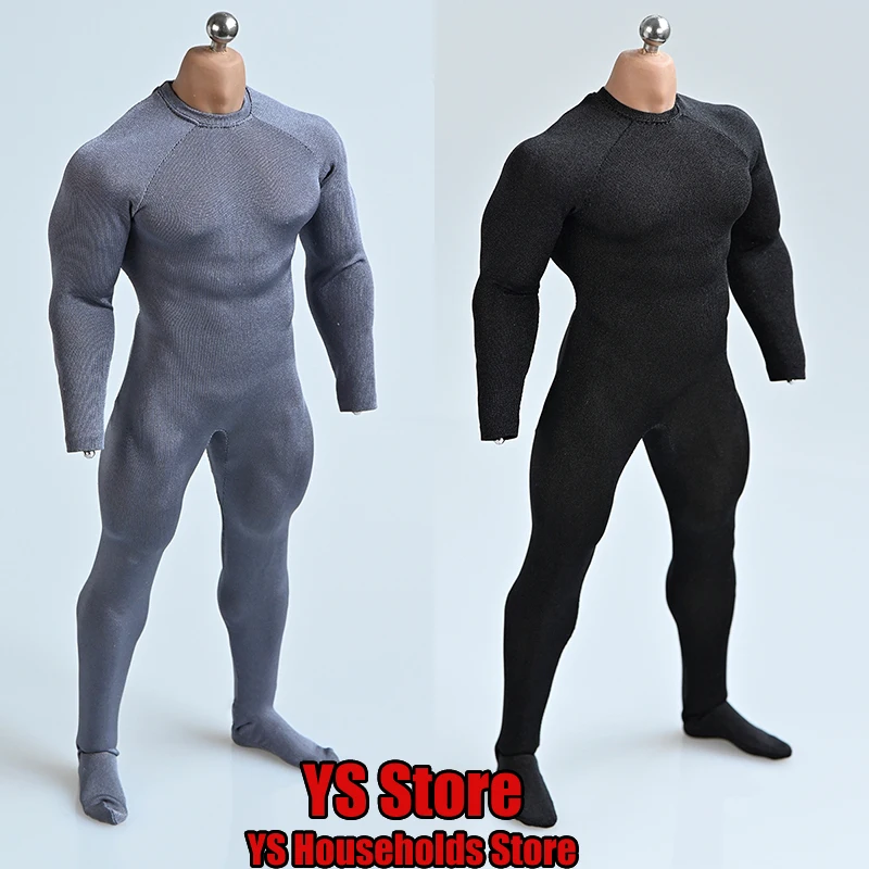 

1/6 Man Soldier Black Gray Tight One Piece Bodysuit Clothes Bottoming Toys Accessory For 12" M35 Strong Male Action Figure Body