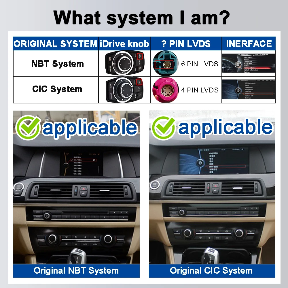 10.25 Multimedia Display For BMW 5 Series F10 F11 2011-2017 535li 525li 520li CIC NBT Touch Screen Wireless Carplay Android auto - view 6