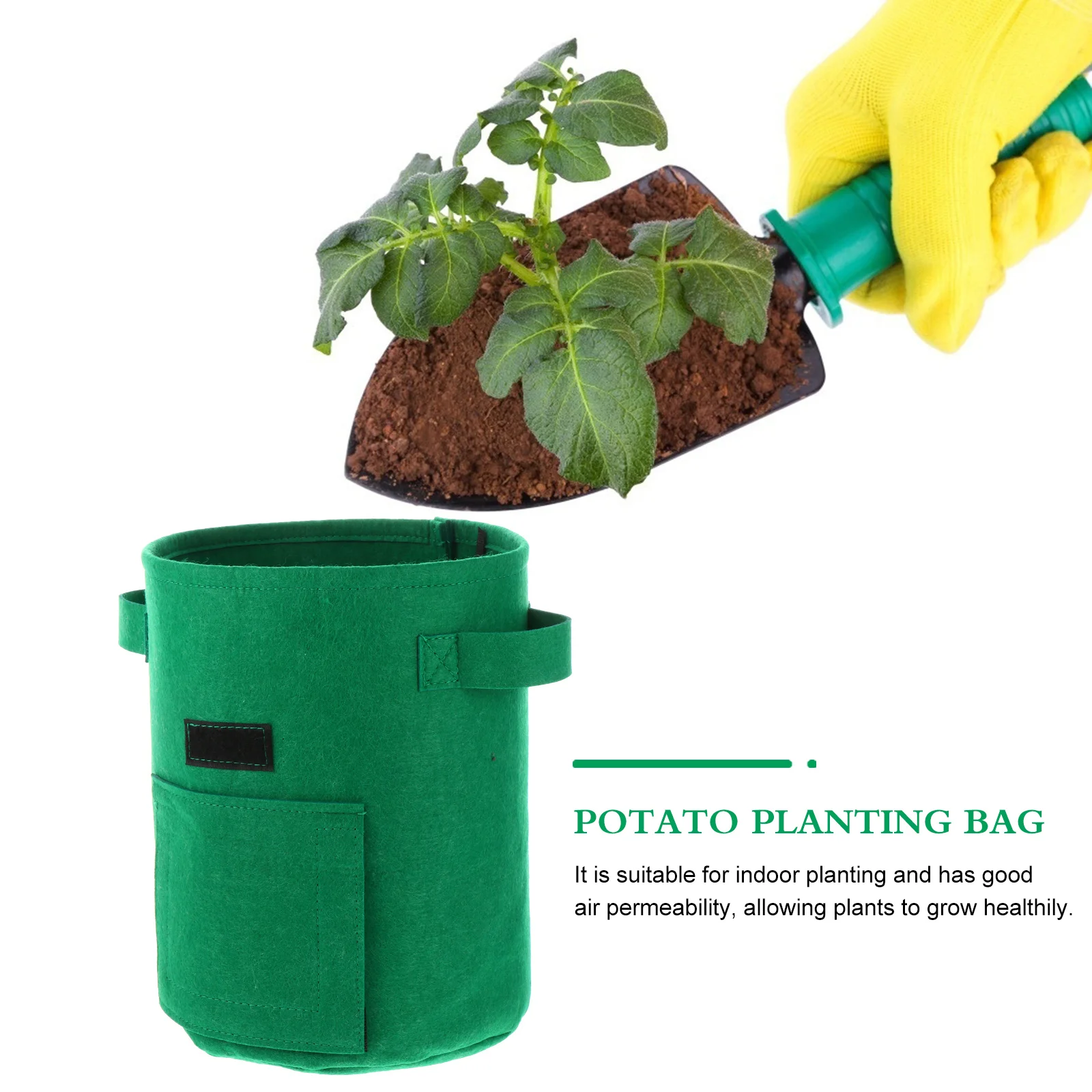 

2 pcs Plant Growing Bags 10 Aeration Fabric Pots Non-Woven Plant Container For Home Garden Outdoor Breathable Root Bag