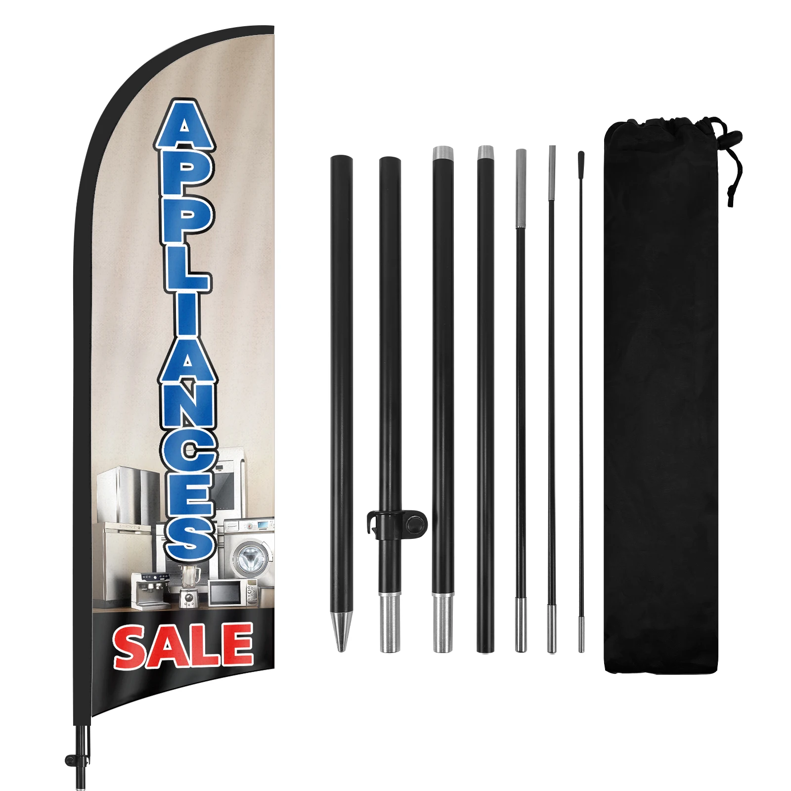 FSFLAG 1PCS 280CM The Appliances Feather Flag with Flagpole Advertising Outdoor Banner Decoration for Businesse and Storefront