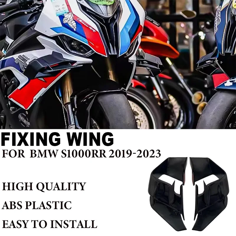 

Suitable for BMW S1000RR M1000RR 2019 2020 2021 2022 2023 Motorcycle New Aerodynamic Front Spoiler Fixed Wing Side Winglets