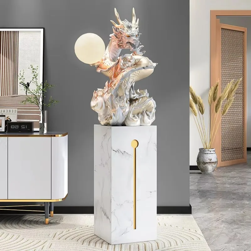 Light Luxury Zodiac Panlong Led Ornaments Living Room Office High-Grade Decorations Bogu Shelf Bookcase Porch Crafts Gifts