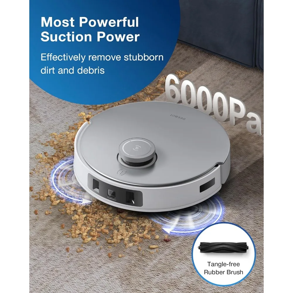 Omni Robot Vacuum and Mop,Hot Water Mop Washing,Auto Hot Air-Drying,9mm AutoMop Lifting,Dual Spinning Mops