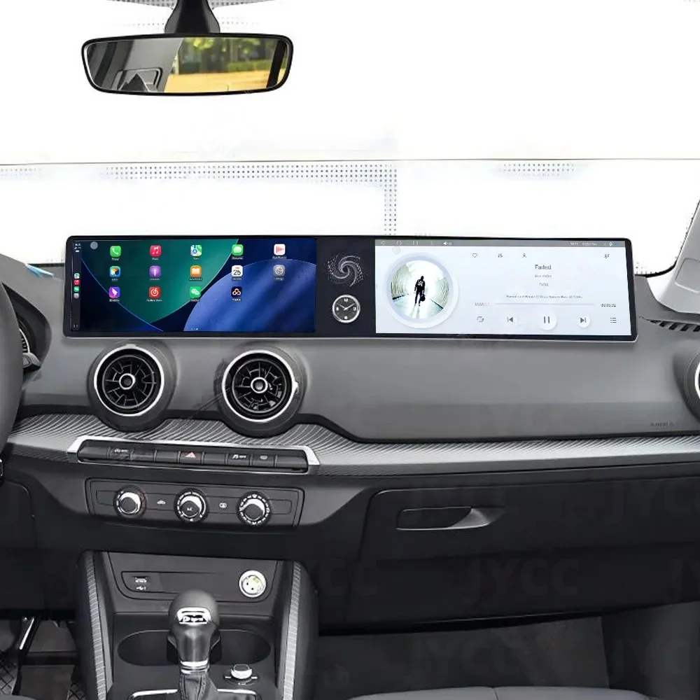 أندرويد 13 نظام تحديد المواقع والملاحة أندرويد السيارات Carplay المزدوج 12.3 "شاشة تعمل باللمس لأودي Q2L 2018 2019 -2020 راديو وحدة رأس ستيريو السيارة #6