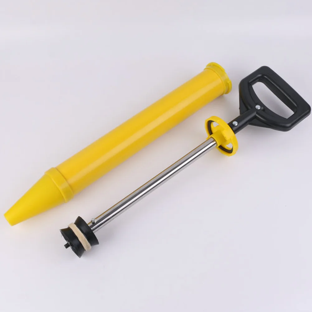 

1pc Caulking Gun Grouting Tool 5 Replaceable Heads Curved Cement Laying Rod Multifunctional Wall Sealing Device Yellow