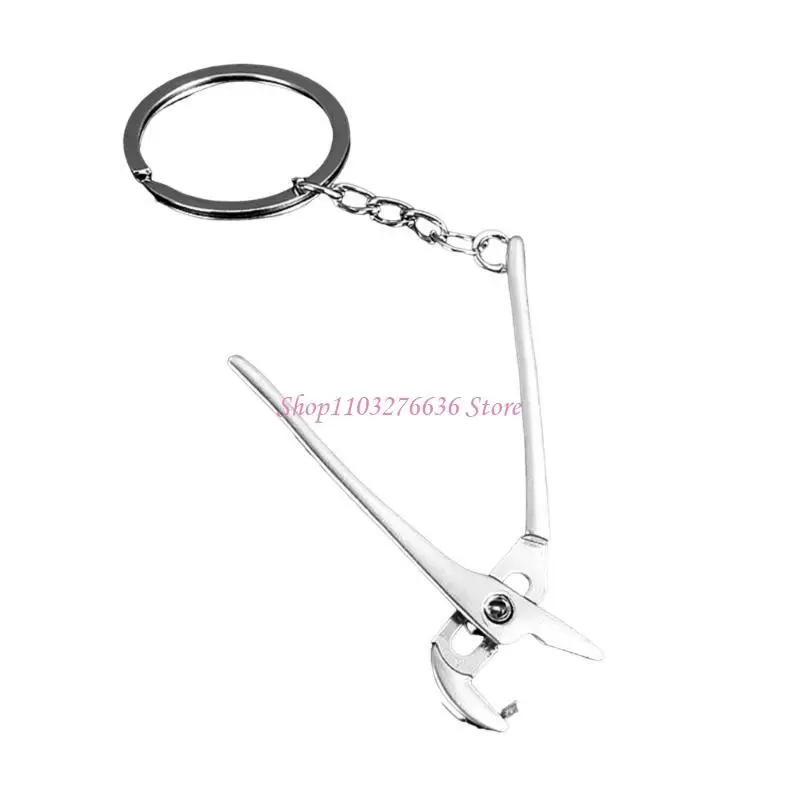 R6FD 5pcs Miniature Hammer Keychains Small Prizes for Boys Girls School Reward Keychains Versatile Metal Keyring Gift Silver