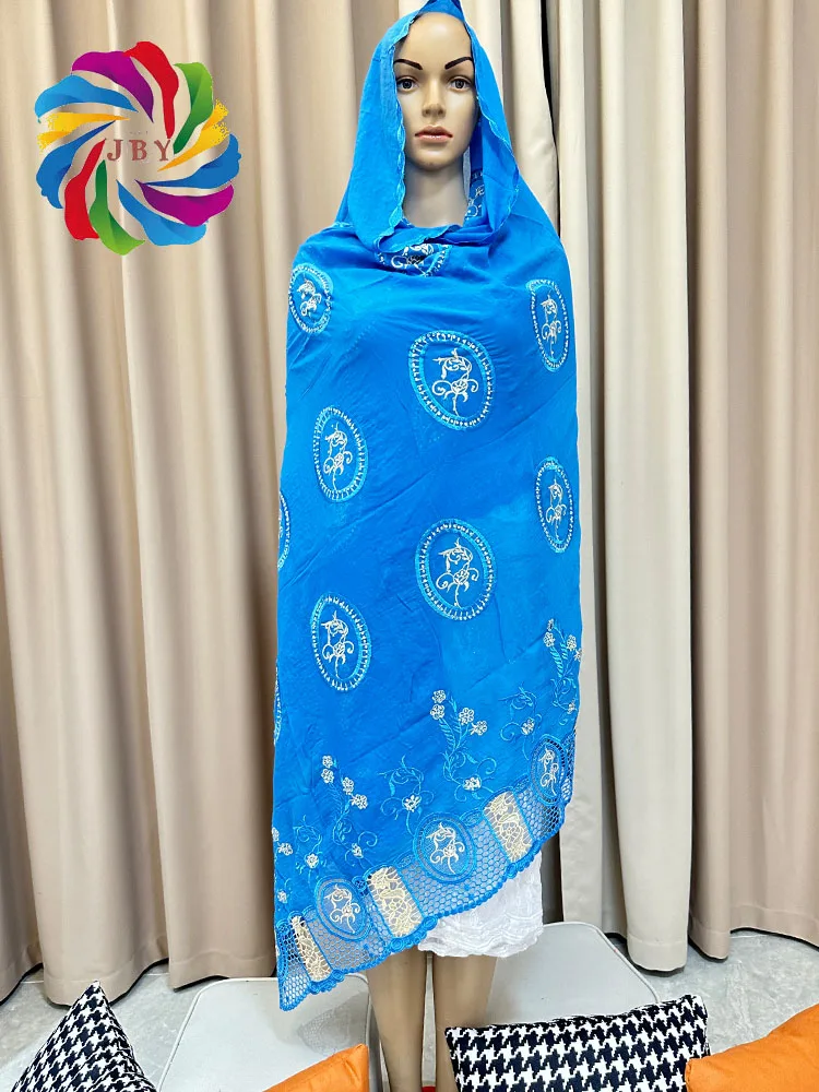 Luxury Scarf High Quality 100% Cotton Dubai African Women Islamic Scarf LOVE pattern Embroidery Chemical Lace Scarf  manycolor