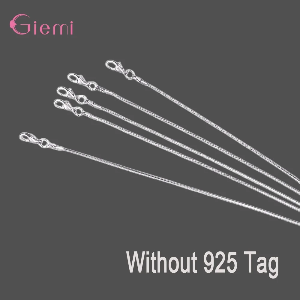 5Pcs/Lot Wholesale 925 Sterling SilverJewelry Necklace Chains 18 Styles Solid Snake Chain DIY Jewelry Making