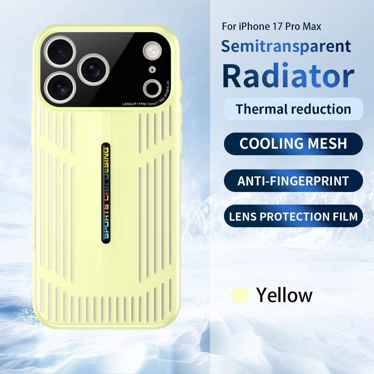 Funda de teléfono de malla de refrigeración de radiador, exfoliante de piel colorido caramelo para IPhone 17 Air 12 13 14 15 16 Pro Max Plus, cubierta protectora de lente