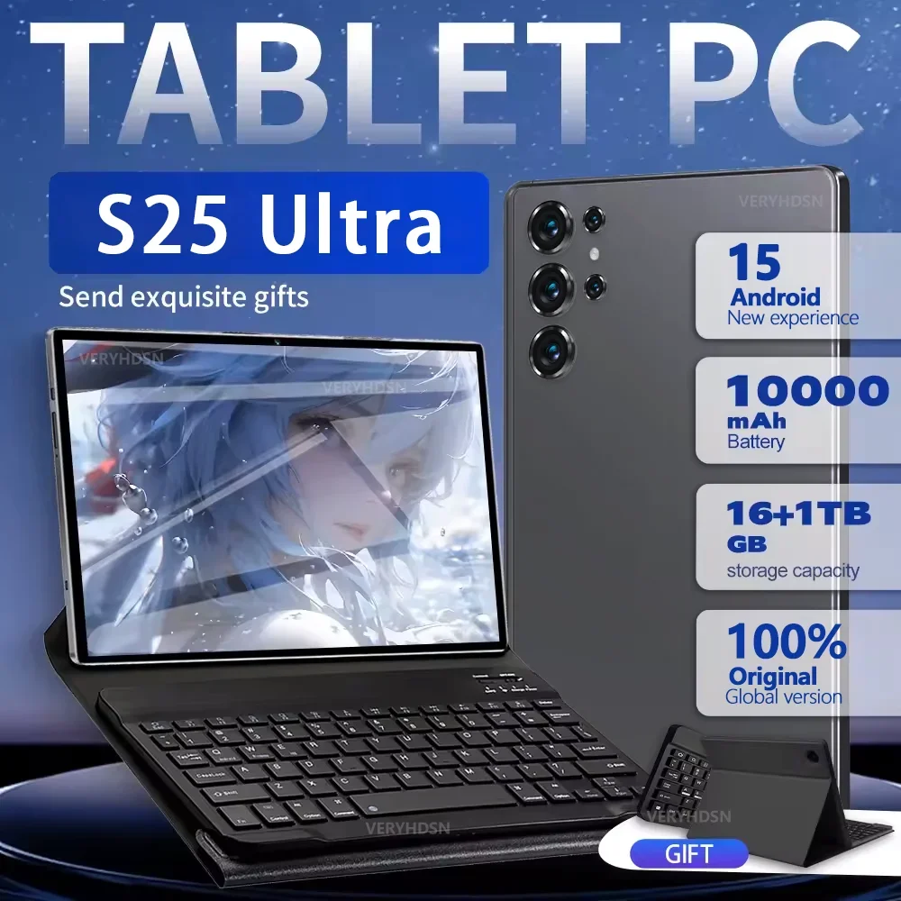 

2025 S25 UItra Tablet 22 ГБ + 2T Планшетный ПК Android 15 Snapdragon 8 Gen3 Tablette Оригинальная глобальная версия 5G Dual SIM-карта WiFi