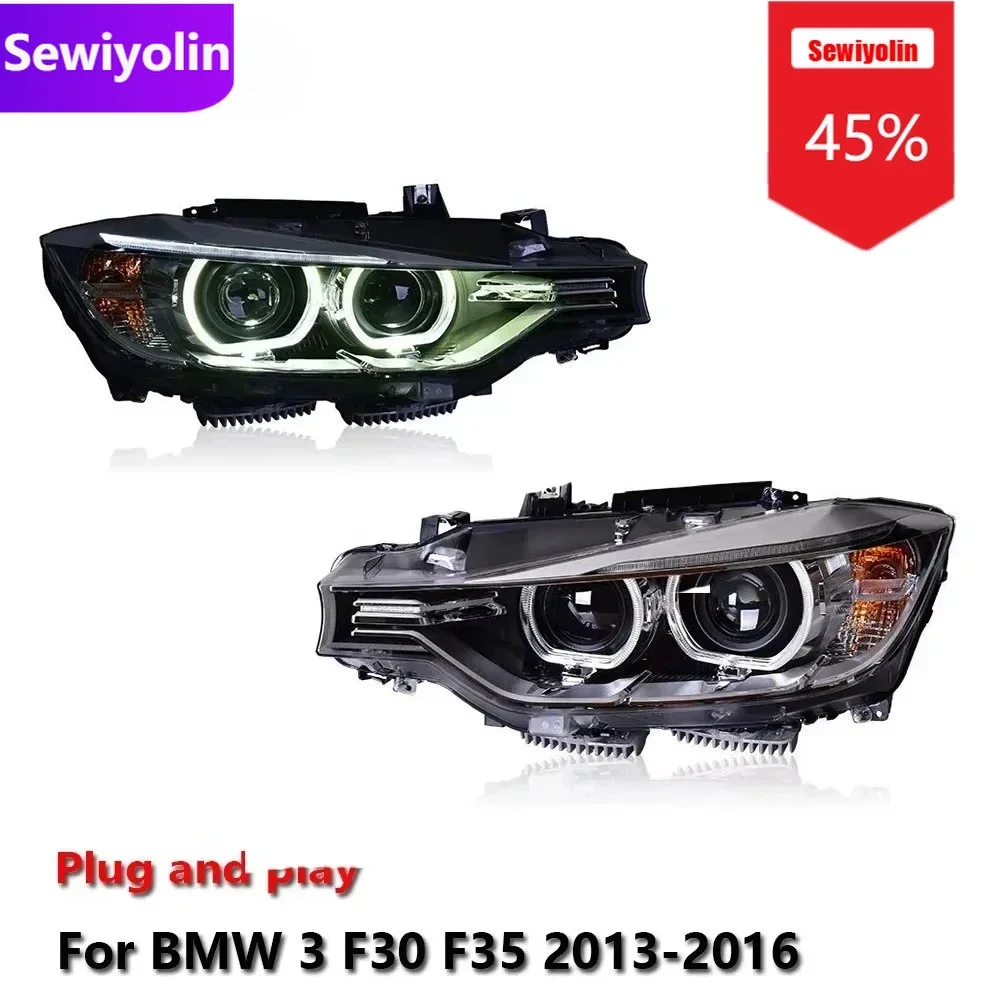

Автомобильные светодиодные фары DRL в сборе для BMW 3 F30 F35 2013-2016, авто противотуманные фары DRL, стоп-сигналы поворота Plug and Play