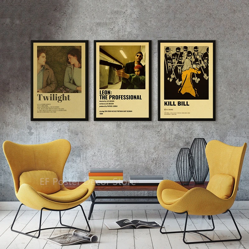 Retro Film Poster Prints Painting Vintage Home Room Cinema Art Wall Decor Leon Twilight Movie Theater Posters Nostalgic Picture