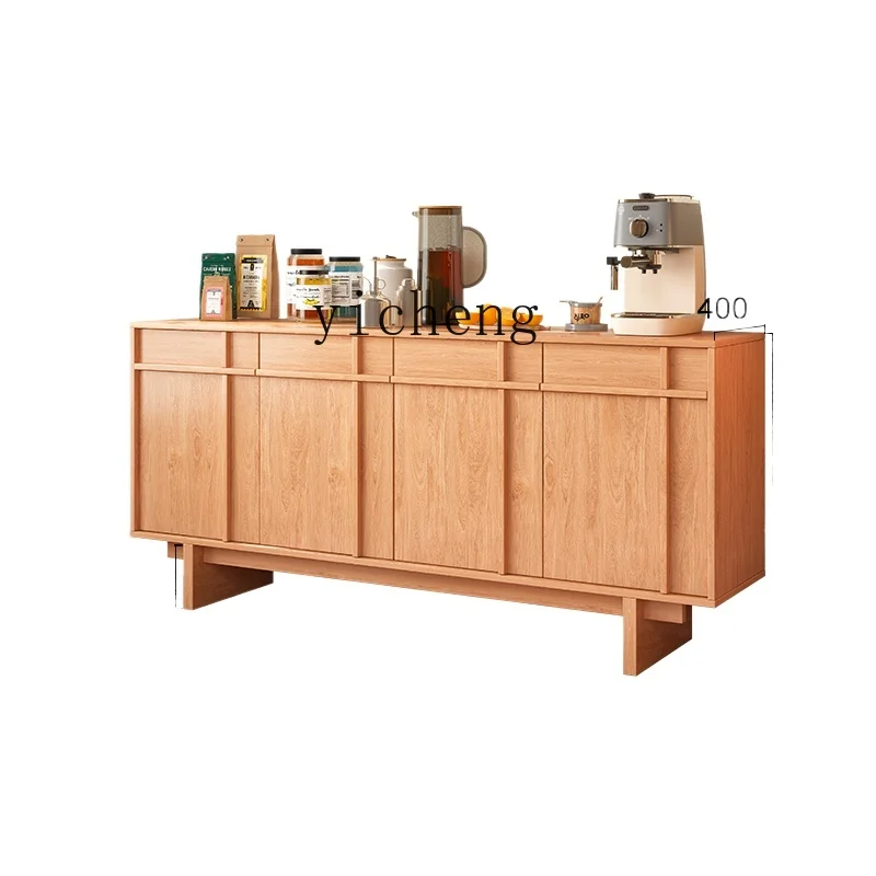 

Tqh Solid Wood Sideboard Kitchen Storage Cabinet Multi-Functional Oak Tea Cabinet