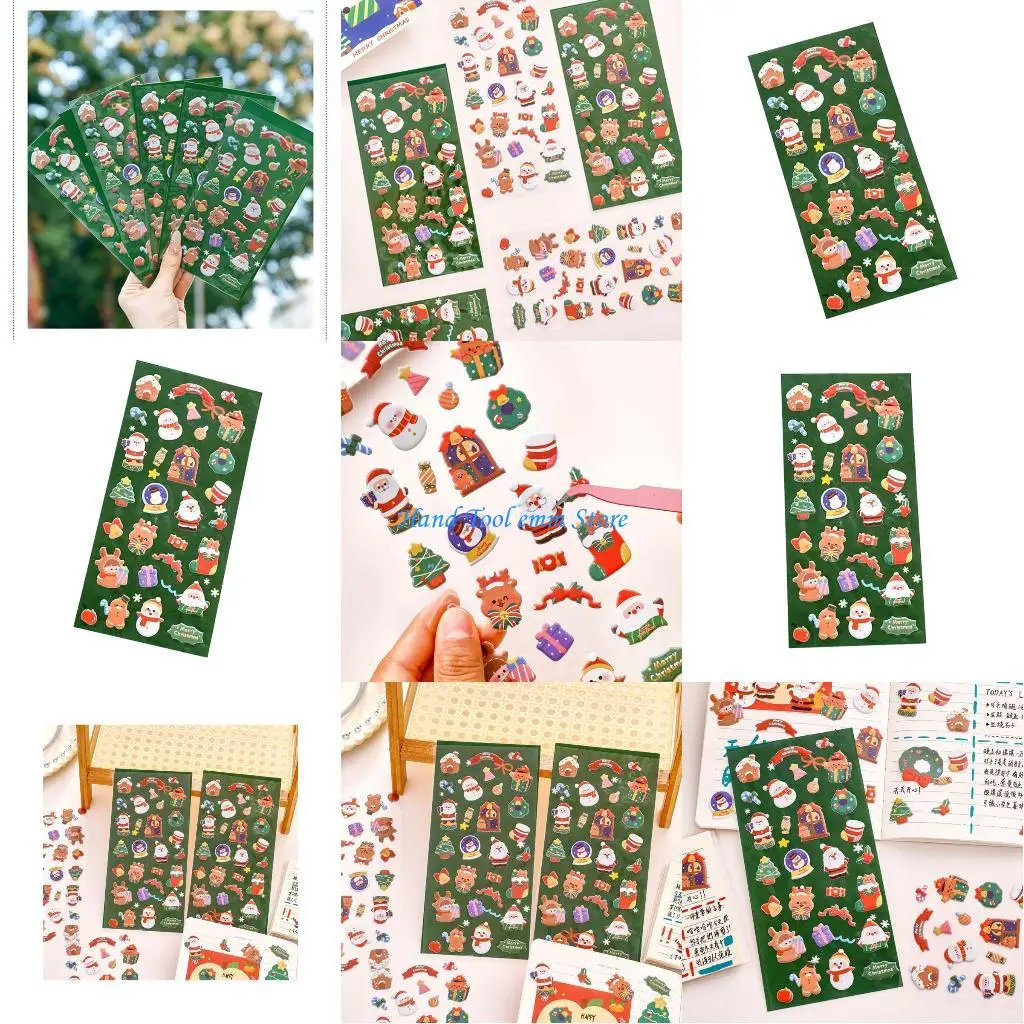 H37F Puffier Sticker Decorative Sticker for Scrapbooking Journal Notebook Phone Case, Reusable Sticker for Scrapbooks