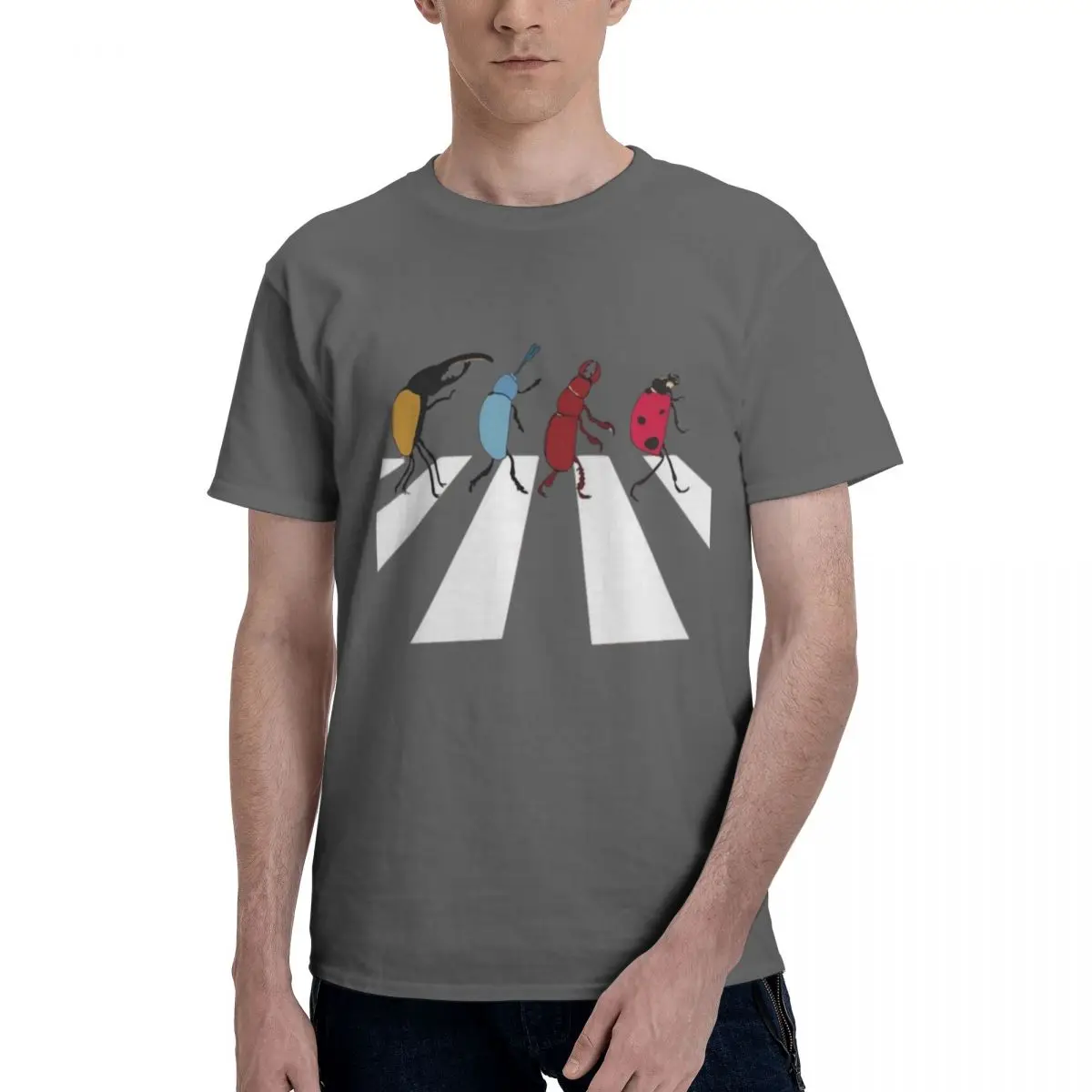 

The_Beetles-removebg-preview T-shirt Men Summer Clothing Short Sleeve Cotton Tees Tops