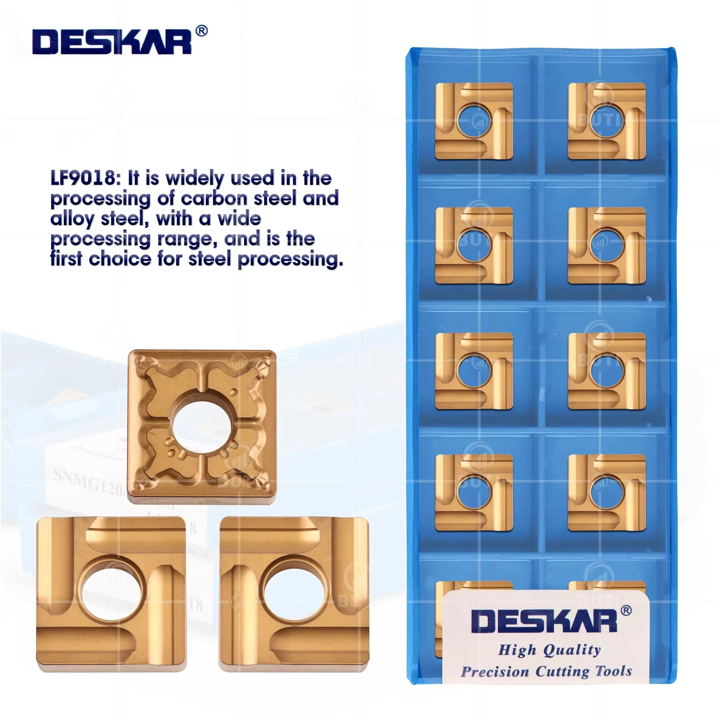 SNMG Series SNMG120408 R-S/L-S/TM LF9018 DESKAR 100% Original Numerical Control External Turning Inserts Processing Steel Parts
