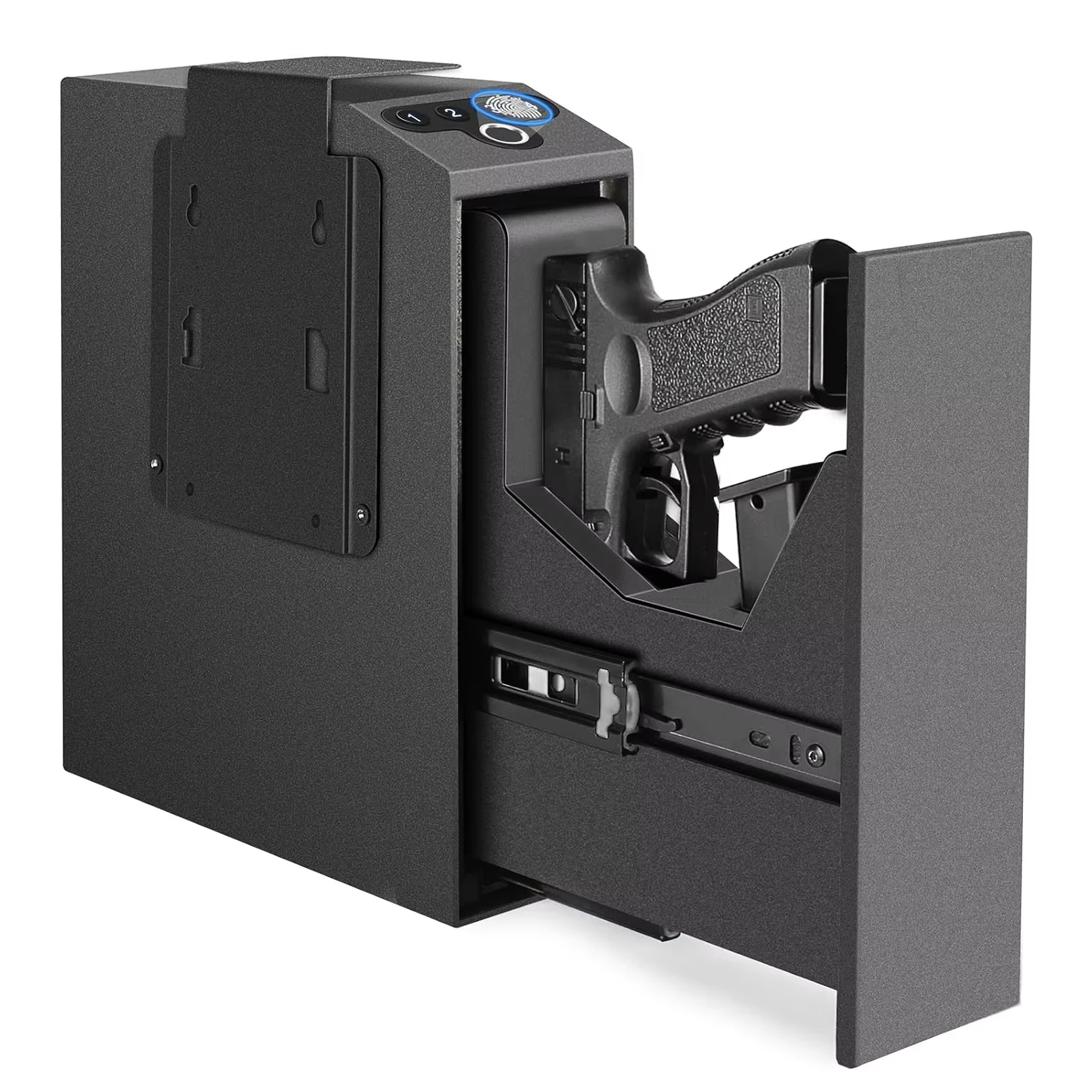 Automatic Pulling and Hanging Gun Box Hidden Safes for Home Biometric Fingerprint Hand Gun Auto-open Steel Storage Safe Box