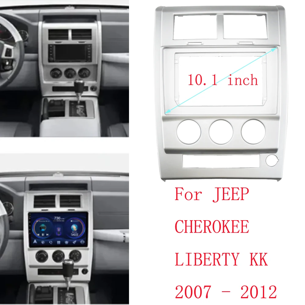 2din 10.1 Inch Car Radio Fascias Frame For Jeep Liberty Dodge Nitro 2007-2012 car radio Stereo Panel Dashboard Installation Trim