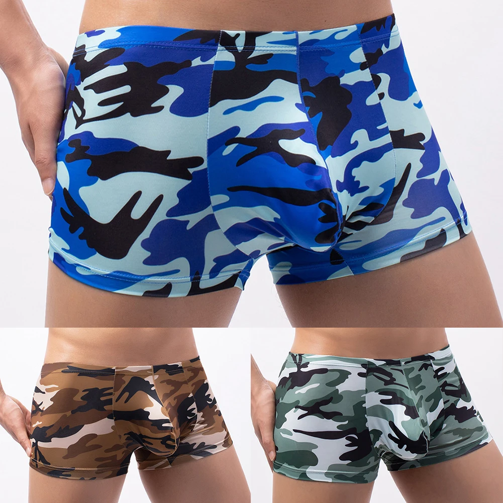 

Mens Camouflage Panties U Convex Pouch Erotic Briefs Smooth Comfy Underwear Casual Shorts Swim Underpants Elastic Lingerie