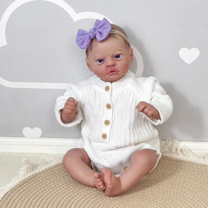 

50CM Soft Body Reborn Baby Lifelike Doll with 3D Skin Multiple Layers Painting with Visible Veins Soft Touch Doll Gifts